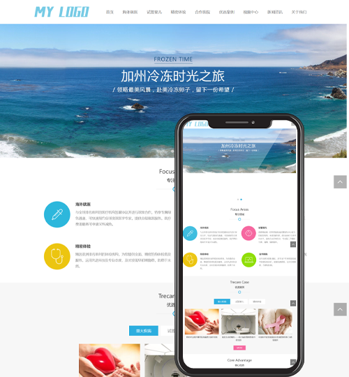 (自适应手机端)试管婴儿网站pbootcms模板 海外就医网站源码下载